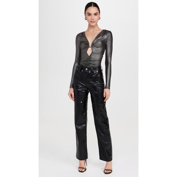 Isabel Marant Étoile Buffy Plunge Neck Metallic Top - Picture 6 of 11